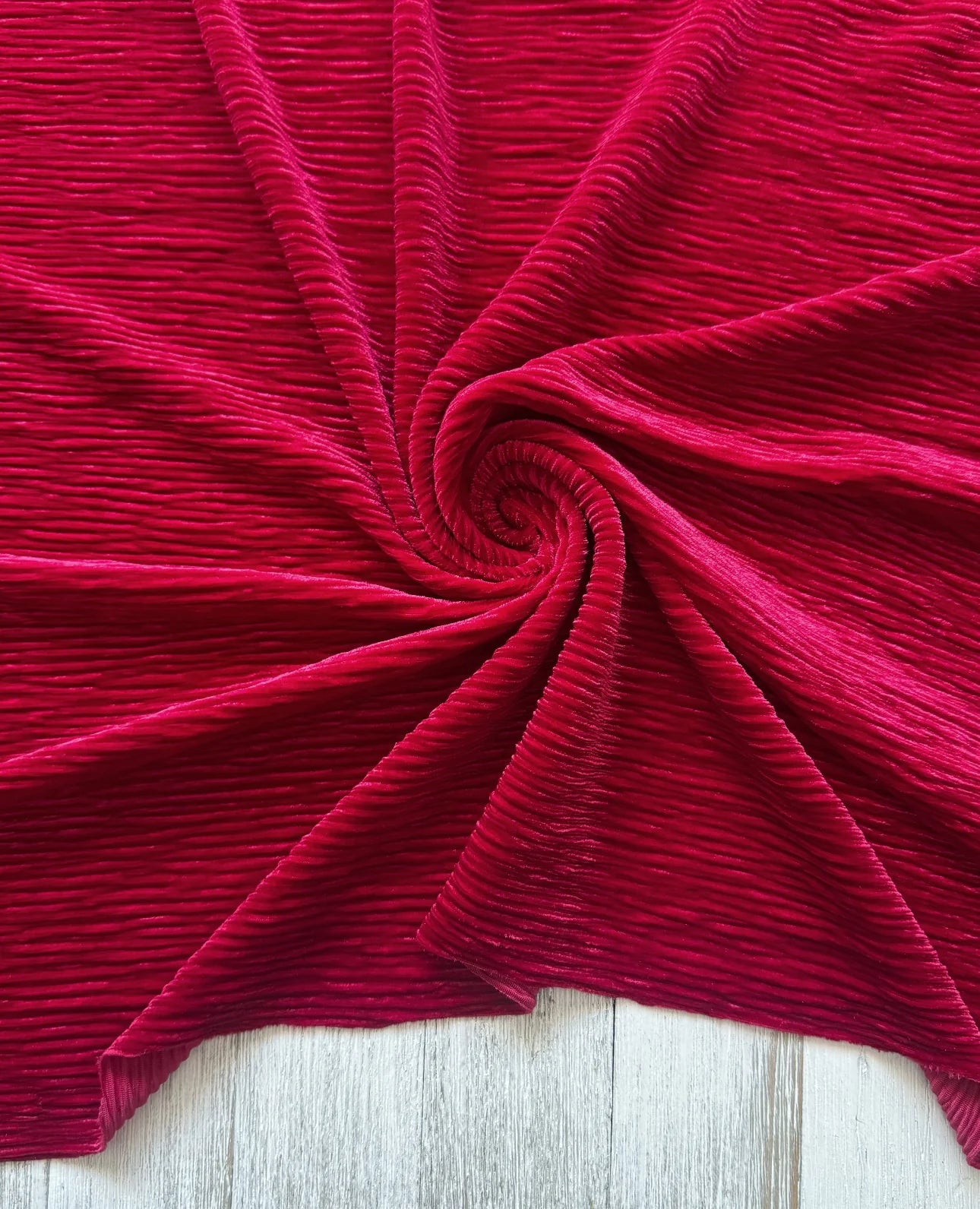 Poinsettia Pleated Velvet
