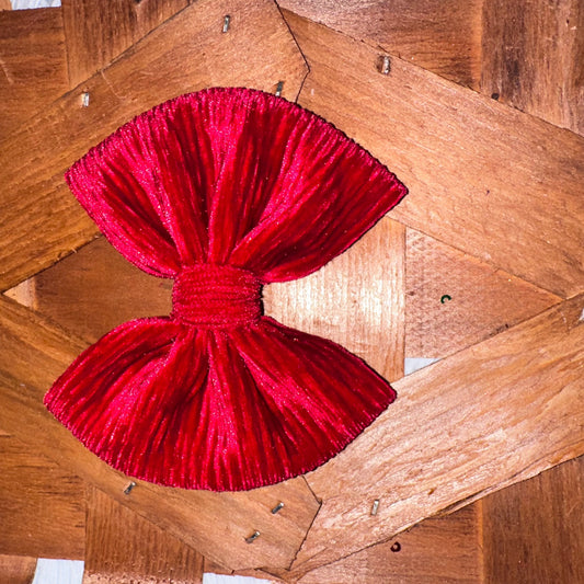 Poinsettia Pleated Velvet
