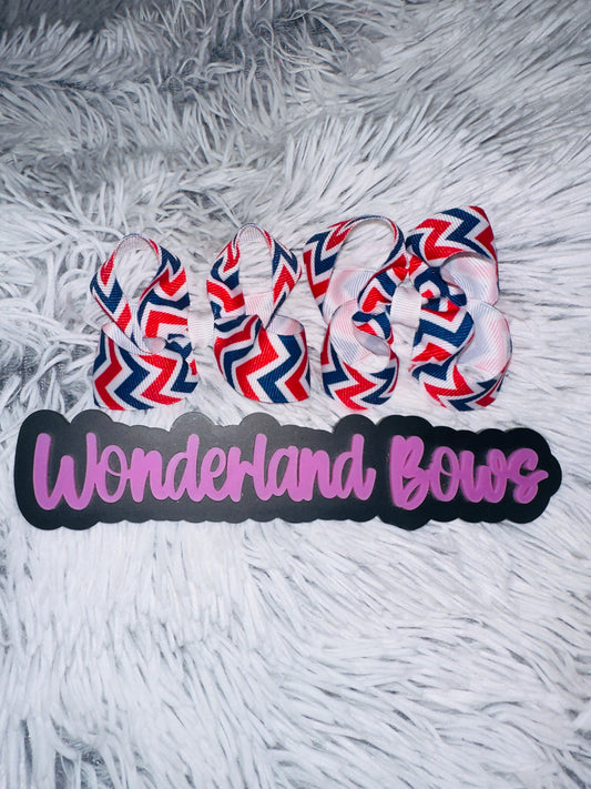 RWB Chevron Boutique Bow