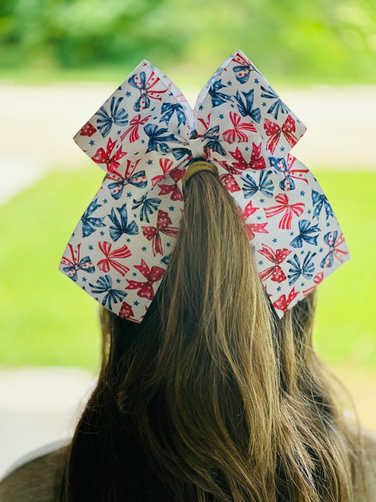 RWB Bows Cheer Bow